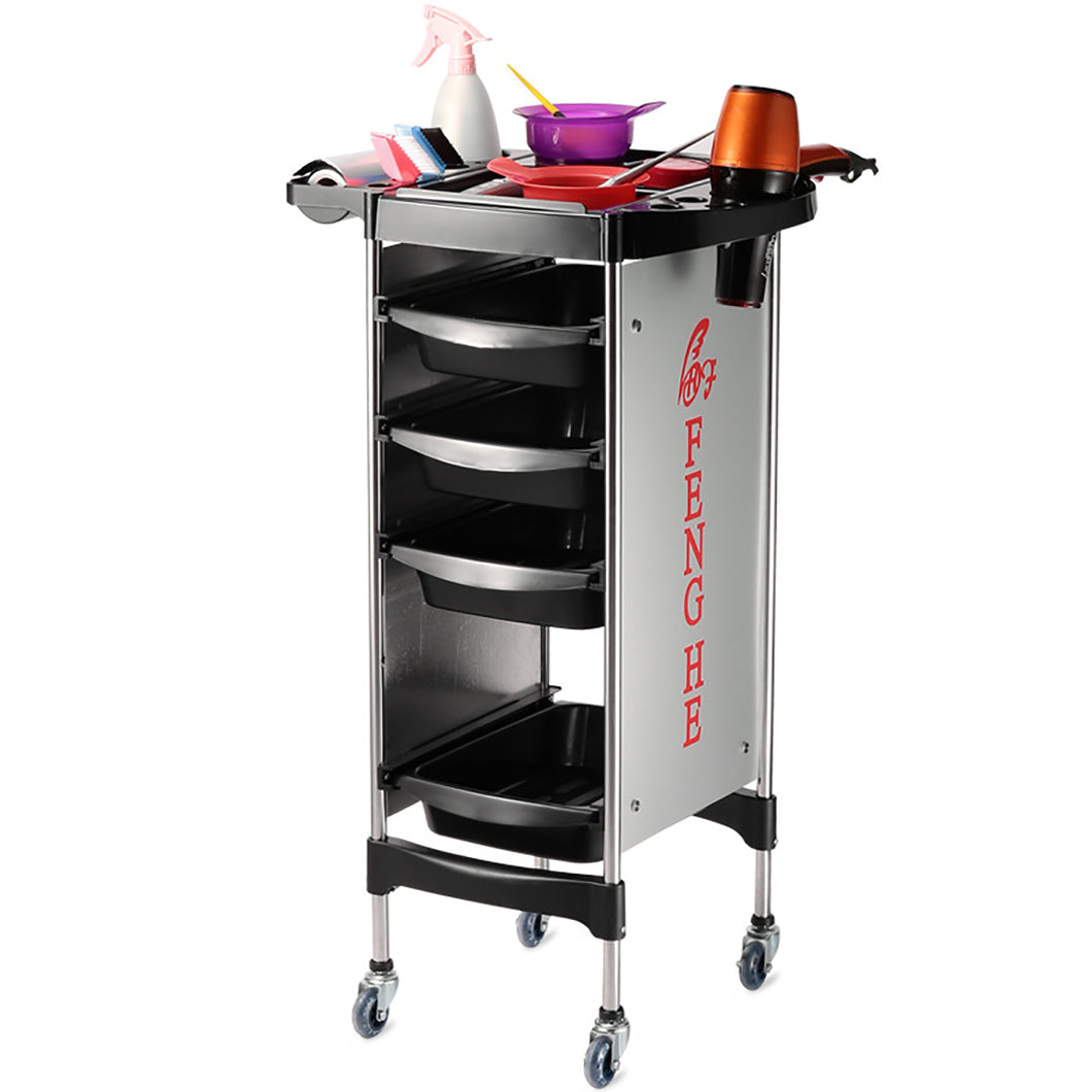 FENGHE G23230 Storage Cart 4 Drawers Salon Trolley Beauty Hair Dryer Holder Stylist Equipment